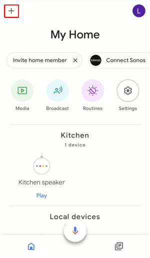 Google Home screen